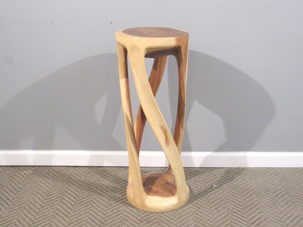 Spiral Carved Solid Trunk Pedestal (1 of 5)