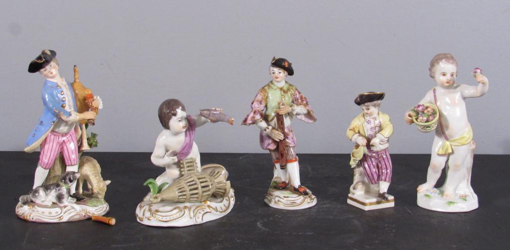 5 Meissen Porcelain Figurines (1 of 9)