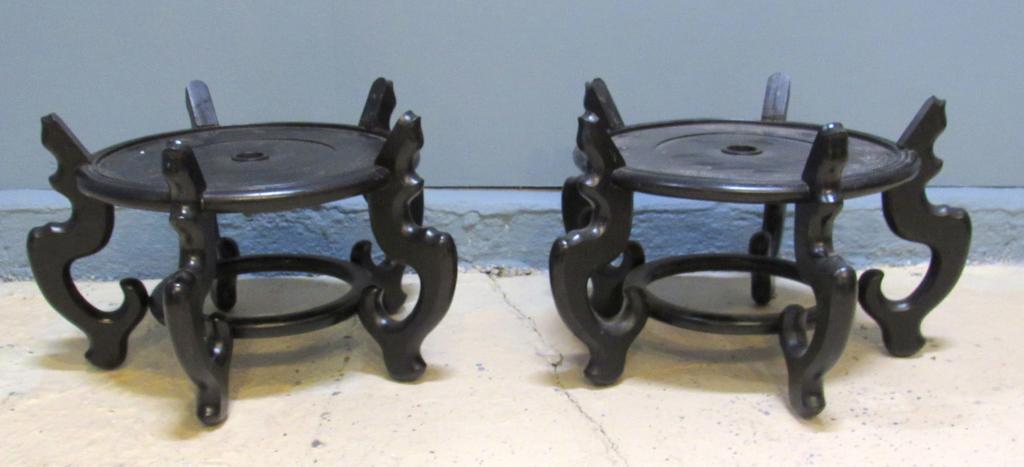 Pair Chinese Large Urn / Vase Stands (1 of 3)