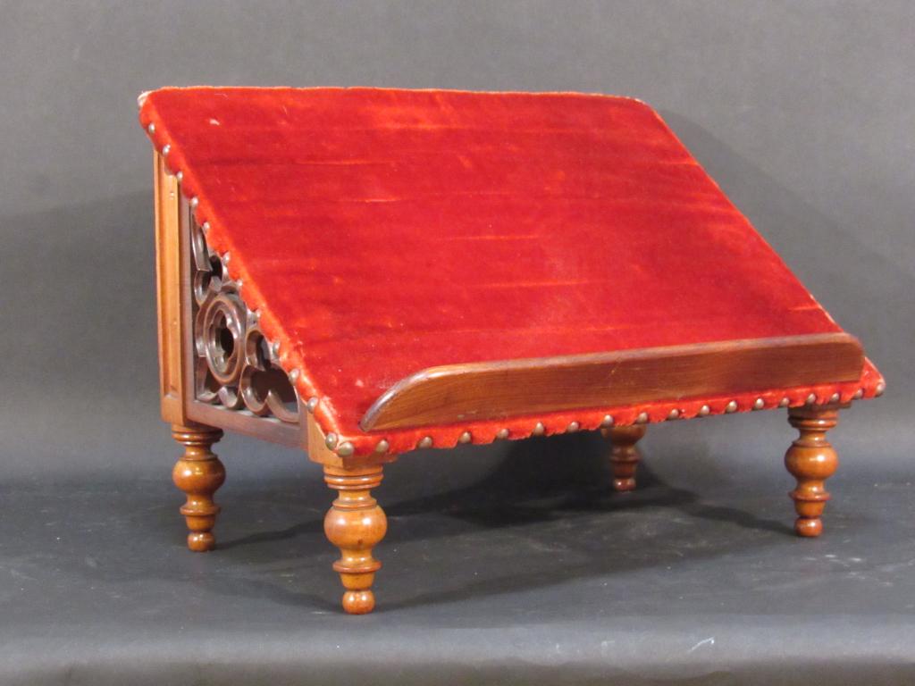 Gothic Style Carved Walnut Library/Book Stand (1 of 4)