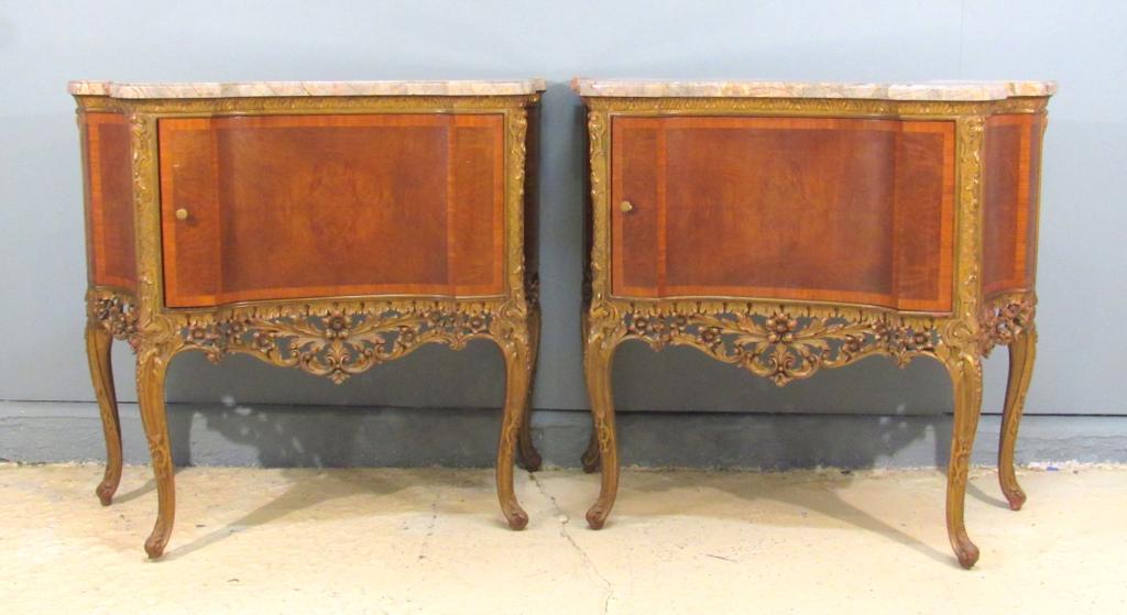 Pair Georgian Style Marble Top Chests (1 of 7)