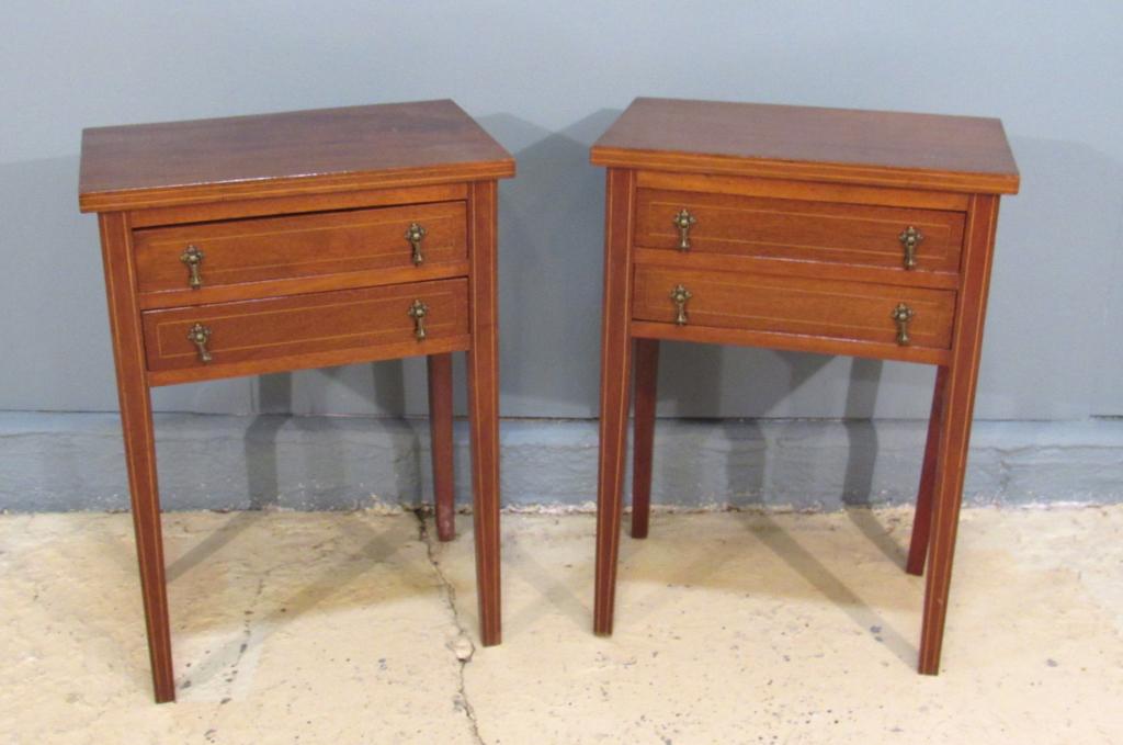 Pair Hepplewhite Style Low Night Stands (1 of 5)