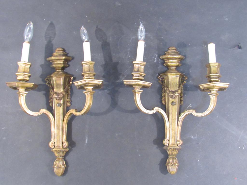 Pair Regency Style Bronze Sconces (1 of 5)