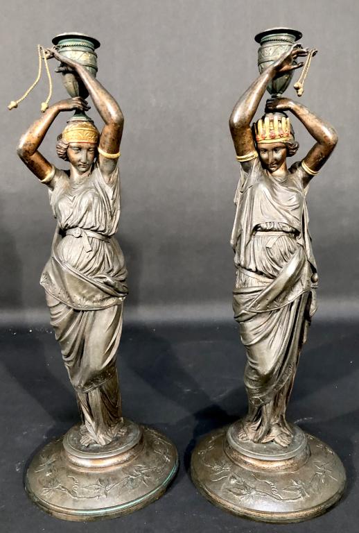 Pair Metal Figural Candlesticks (1 of 9)