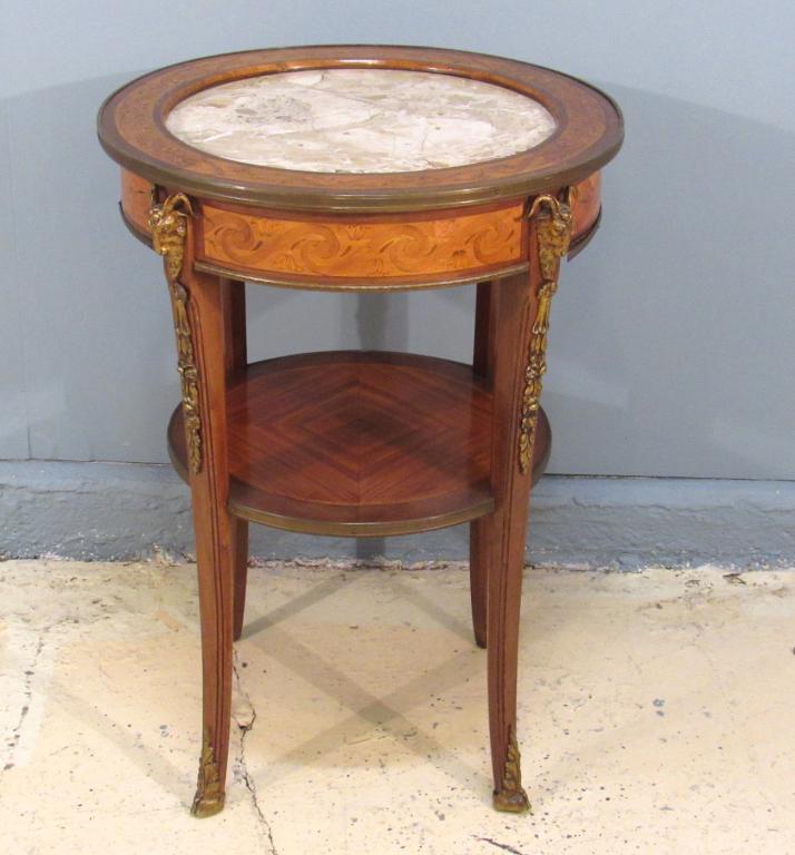 French Inlaid 2 Tier Bouliotte Stand (1 of 9)