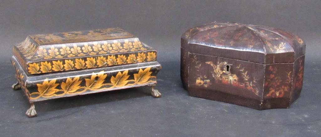 2 Antique Regency Decorated Boxes (1 of 9)