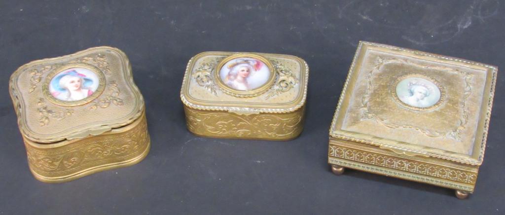3 French Gilt Metal Vanity Boxes (1 of 9)