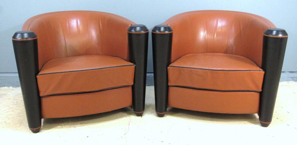 Pair i4 Mariani All Leather Club Chairs (1 of 7)