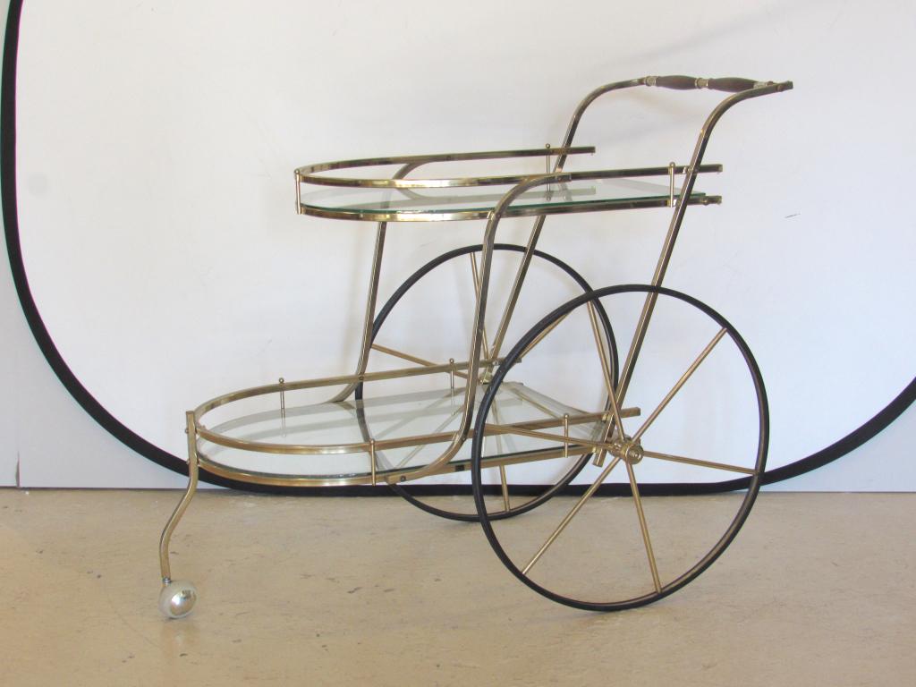 Mid Century Brass 2 Tier Bar / Serving Cart (1 of 6)
