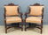 Pair Old English Style Open Arm Chairs