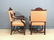 Pair Old English Style Open Arm Chairs - 3