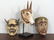 3 Small Carved and Painted Masks and Head