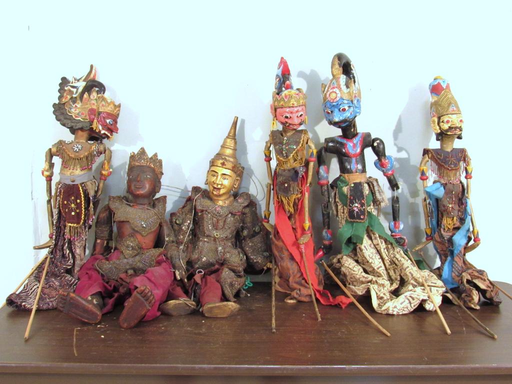 6 Vintage Asian and Indonesian Carved Puppets (1 of 5)