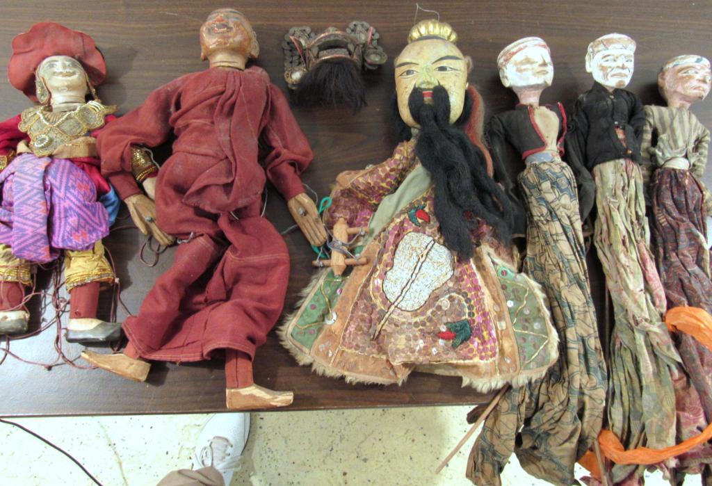 6 Indo and Asian Puppets and one Head (1 of 6)