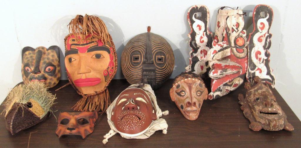 9 Assorted Ethnic and Asian Masks (1 of 8)
