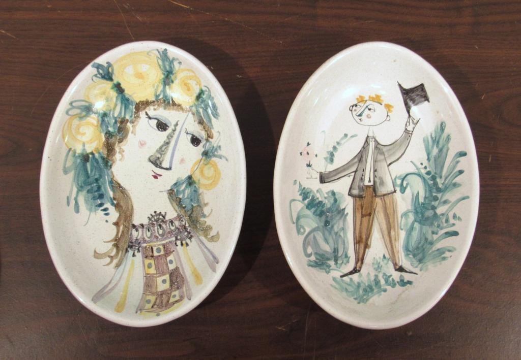 Pair Bjorn Wiinblad Earthenware Shallow Bowls (1 of 5)