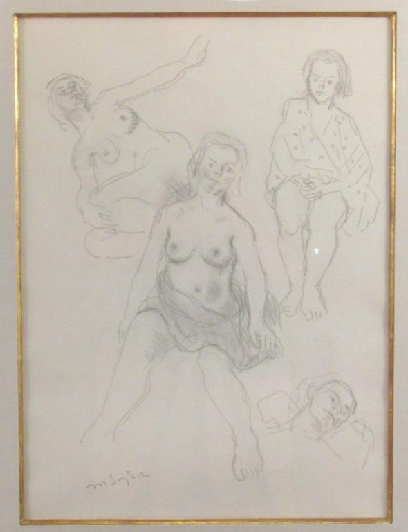Moses Soyer Print - 3 Women: Signed in plate. 19" X 14" (29" X 24") (A Tarrytown NY Estate)