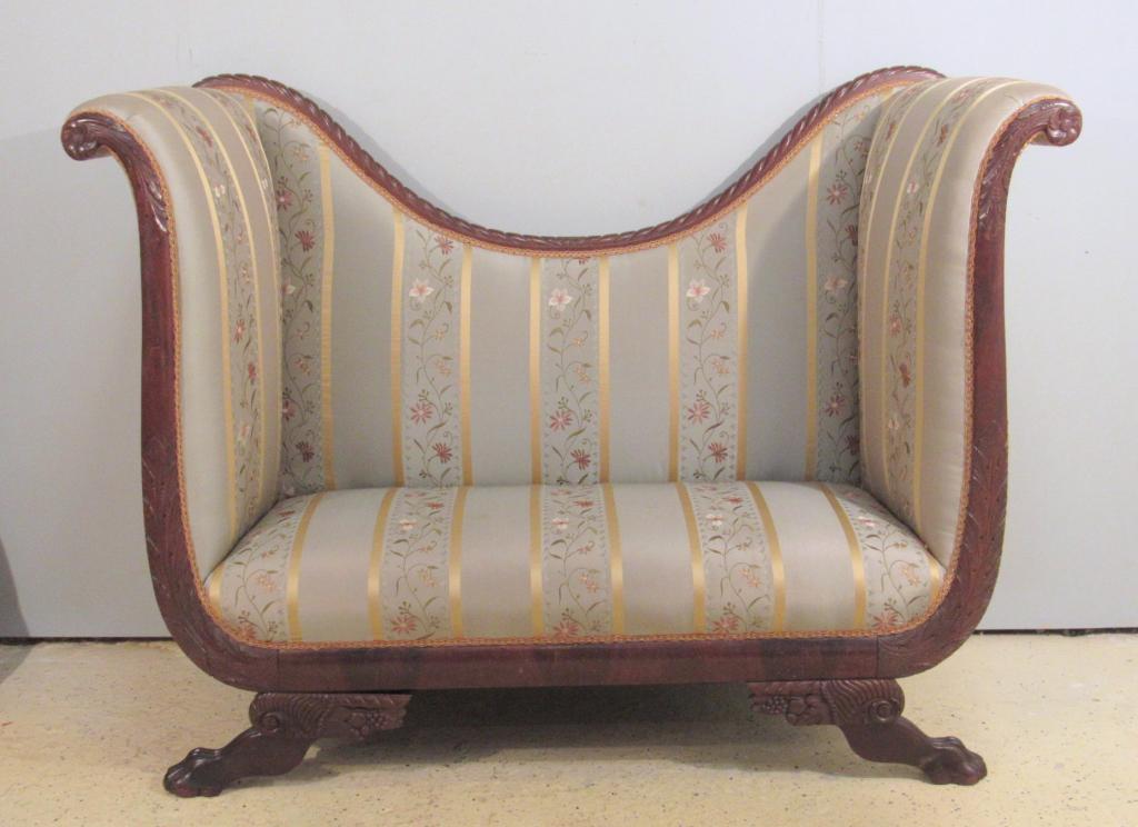 American Duncan Phyfe Style High Back Settee (1 of 9)