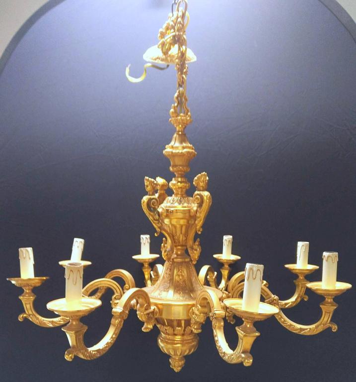 Regency Style Bronze Chandelier (1 of 6)