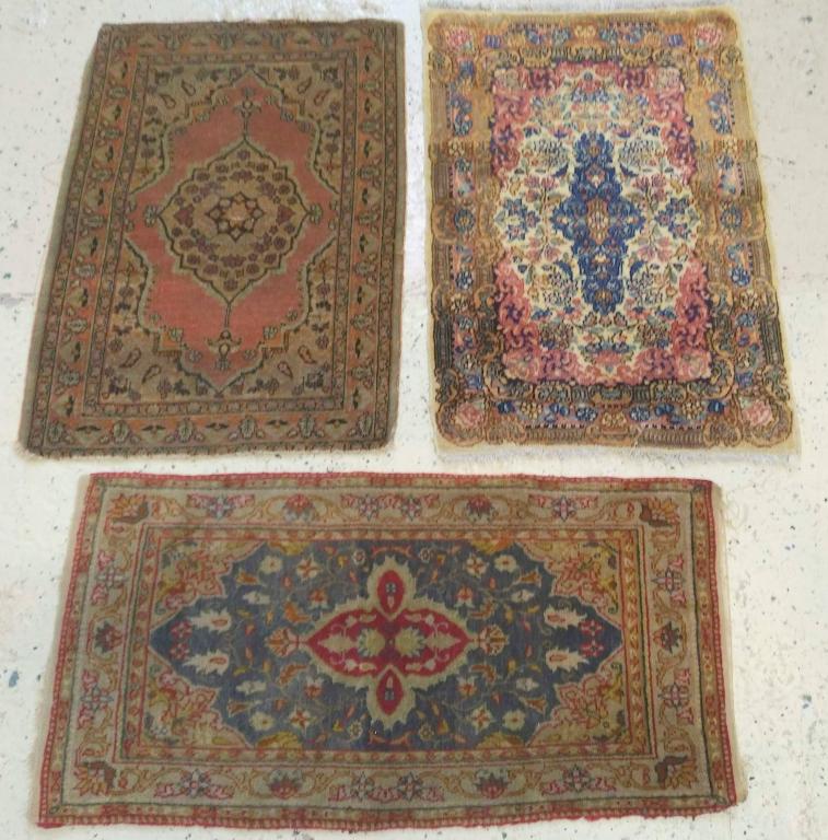 3 Fine Oriental Mats  - 1' 10"  X  2' 8" (Largest) (1 of 5)