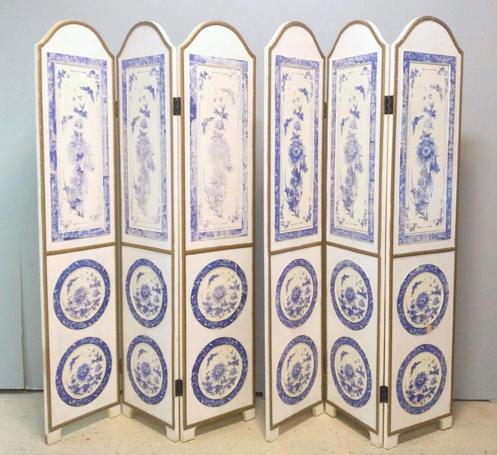 Pair 3 Panel Floor Screens (1 of 5)