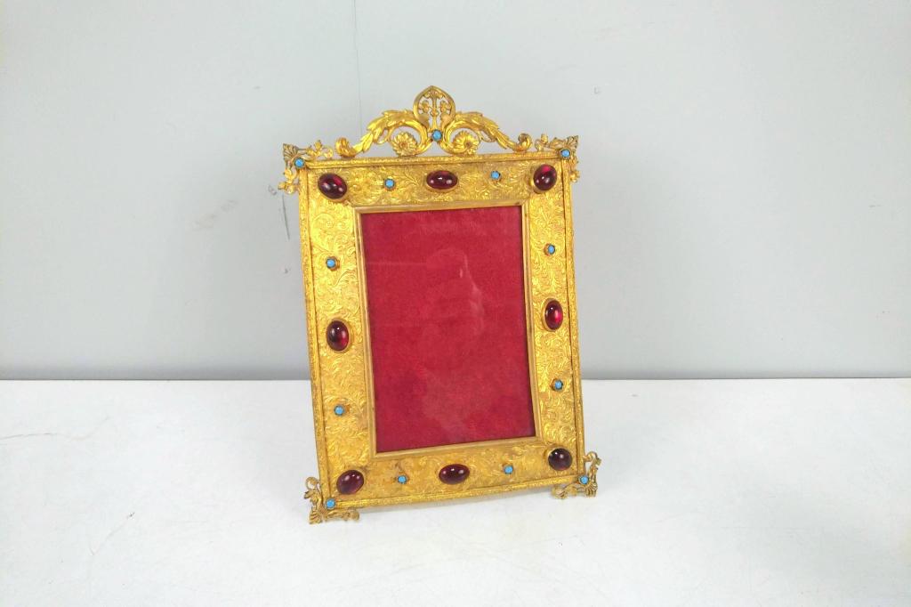French Gilt Metal Easel Picture Frame (1 of 5)