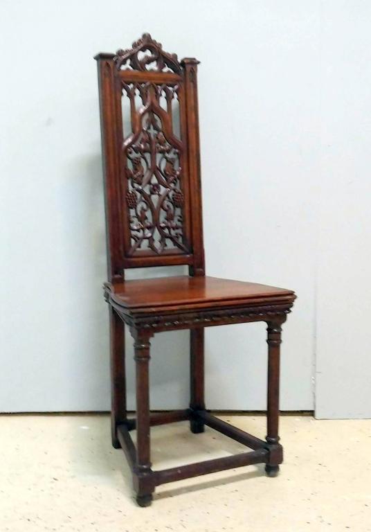 Gothic Style Carved Oak Side Chair (1 of 4)