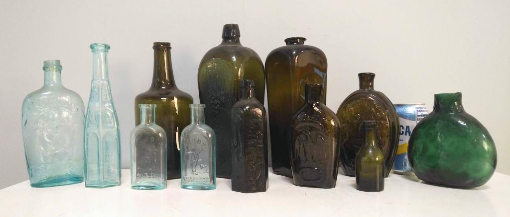 12 Vintage Color and Clear Bottles (1 of 3)