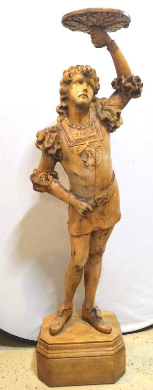 Antique Italian Carved Wood Figural Card Stand (1 of 9)