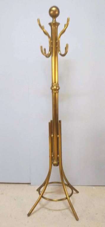 Vintage Tall Brass Coat Rack (1 of 5)