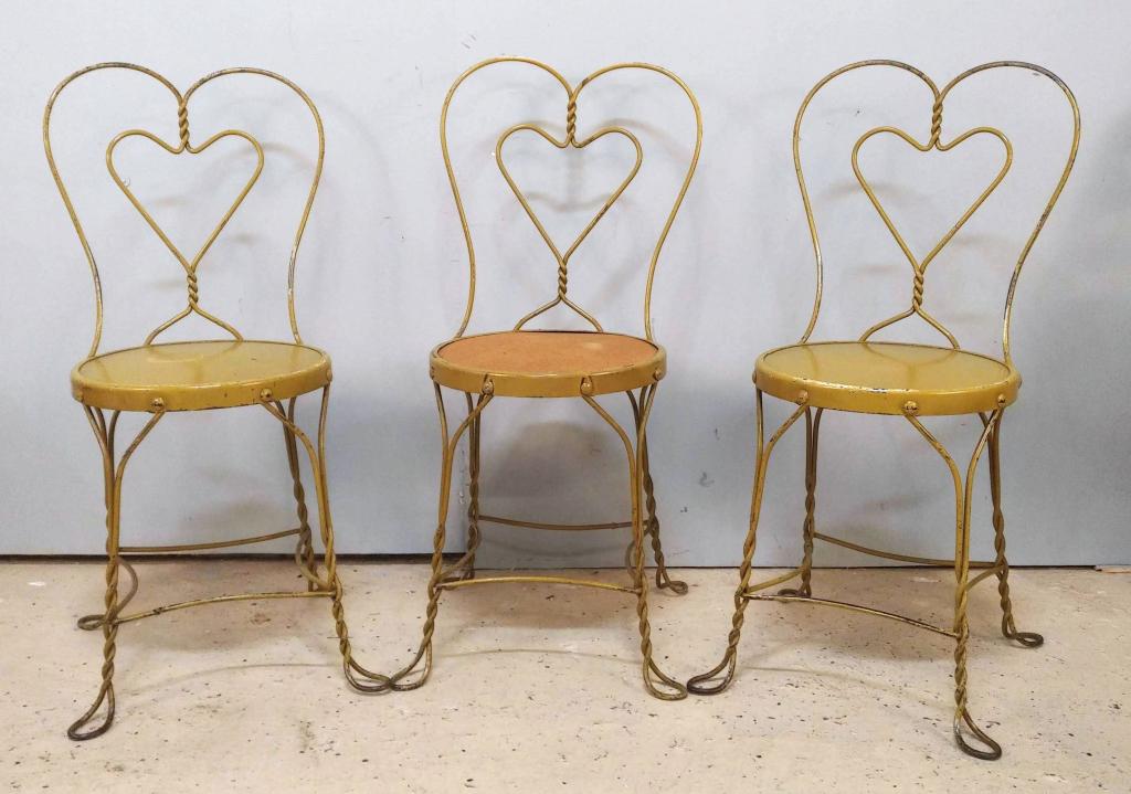 Set of 3 French Style Ice Cream Chairs (1 of 5)