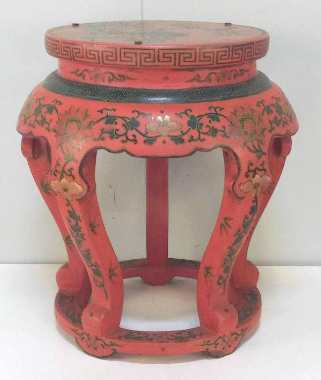 Chinese Lacquered Taboret Stand (1 of 6)