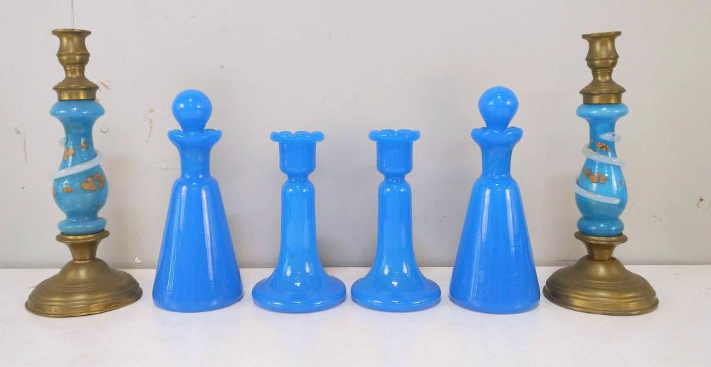 3 Pair Blue Opaline Articles (1 of 7)