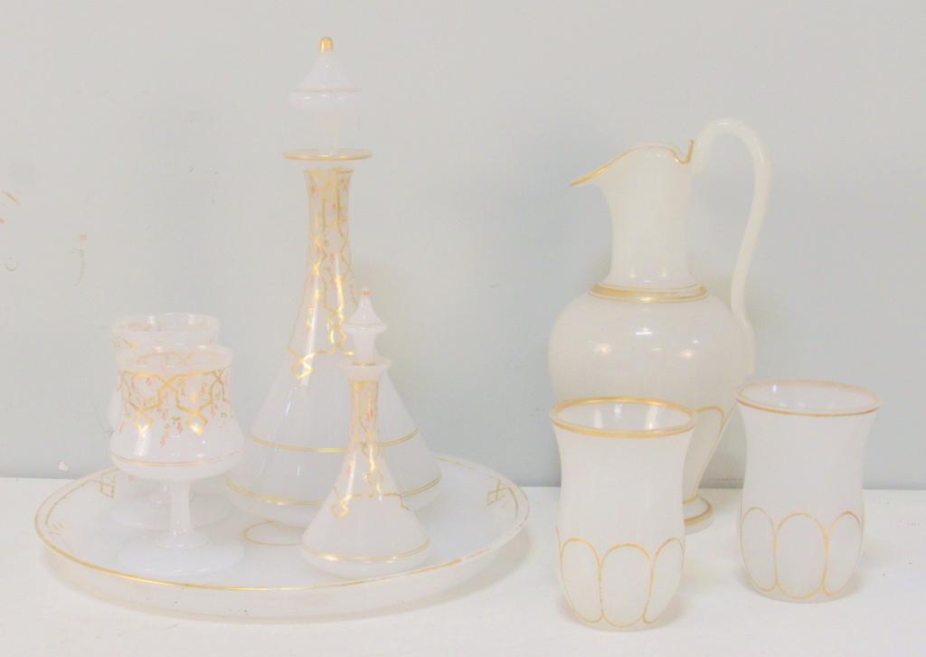 2 White Opaline Drink Sets (1 of 5)