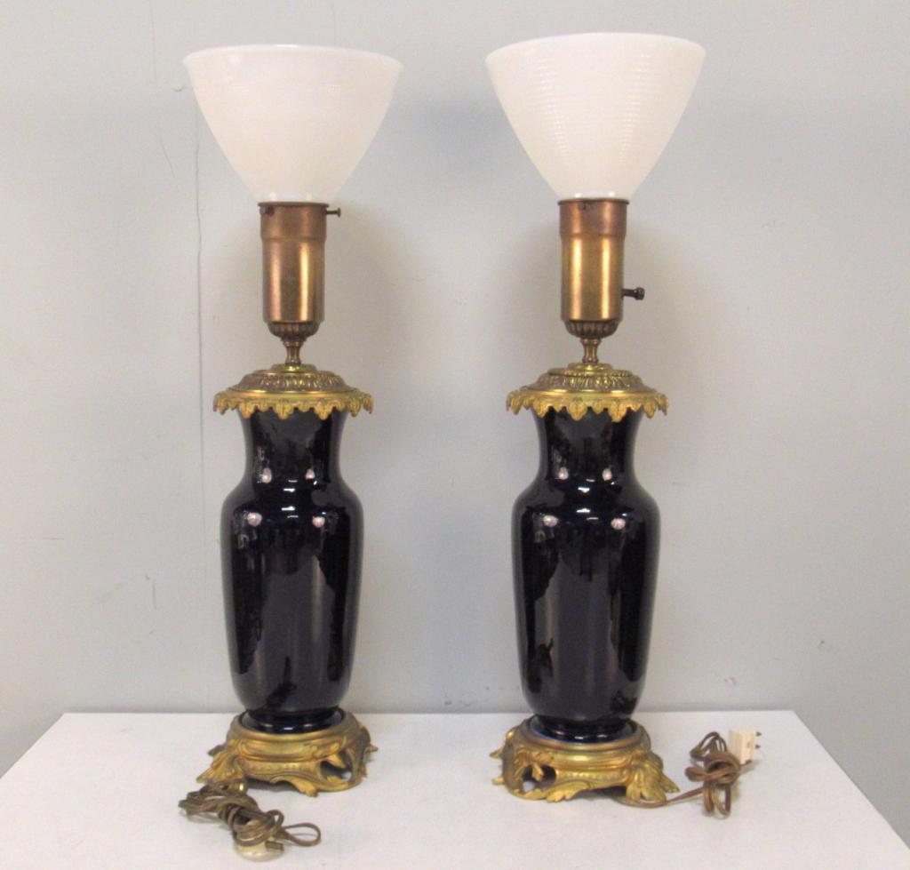 Pair French Bronze Mounted Vase Lamps (1 of 8)