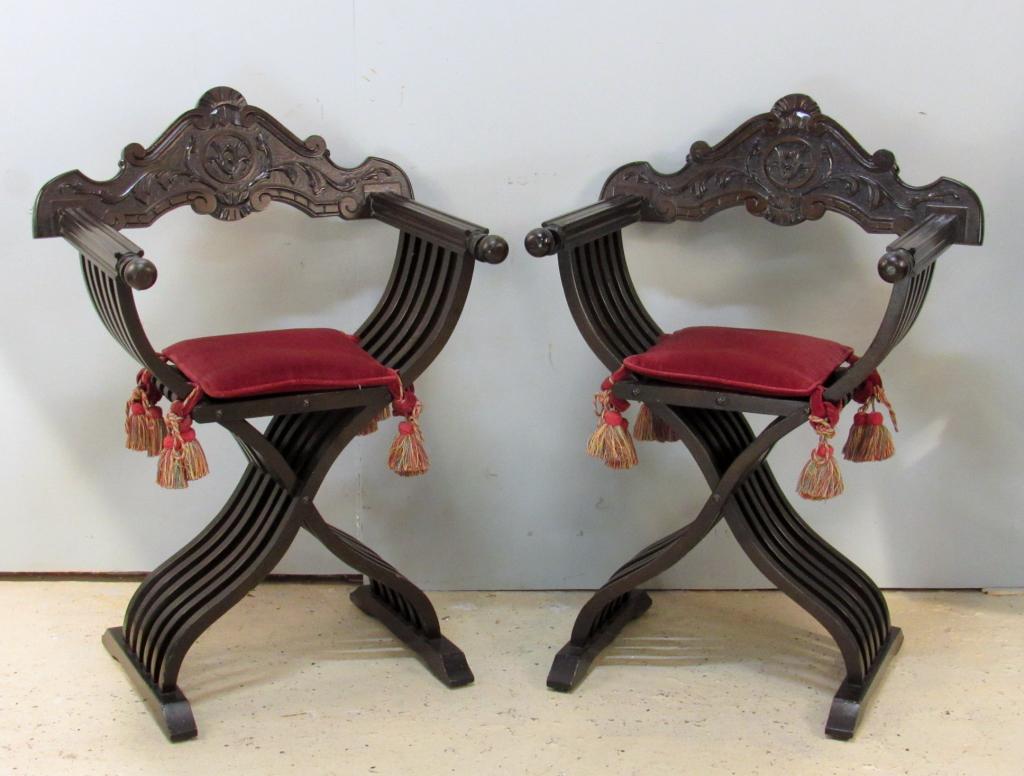 Pair Savonarola Chairs (1 of 5)