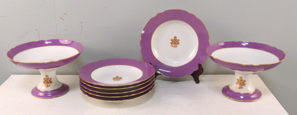 8 Piece French Porcelain Dessert Set (1 of 5)