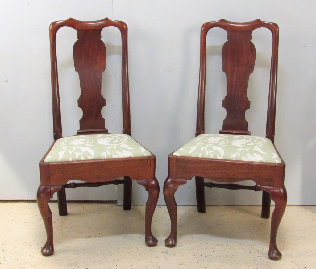 Pair Antique American Queen Anne Side Chairs (1 of 6)