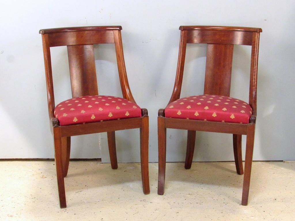Pair Empire Style Half Arm Chairs (1 of 5)