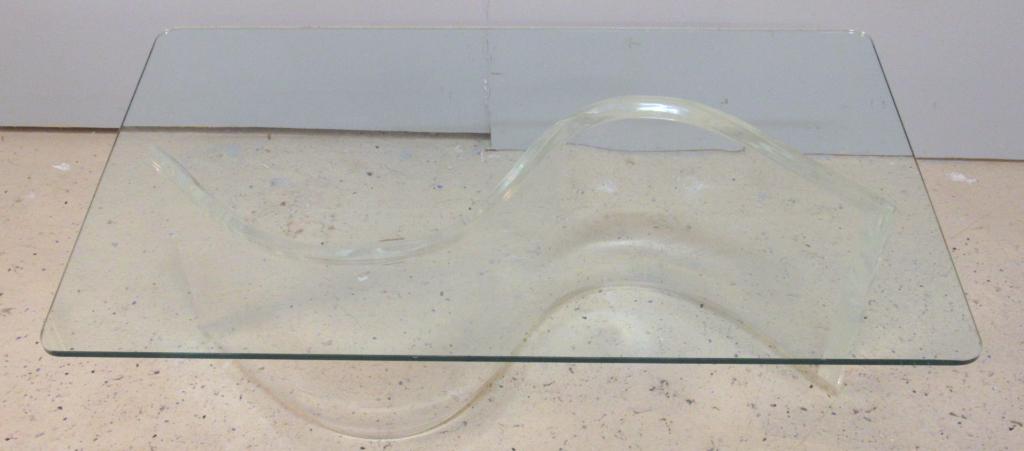 Lucite and Glass Top Coffee Table (1 of 3)