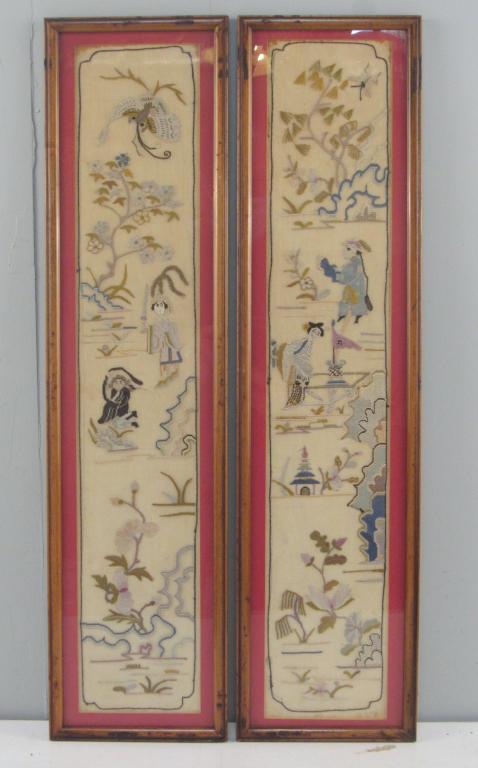 Pair Chinese Needlepoint Panels (1 of 4)