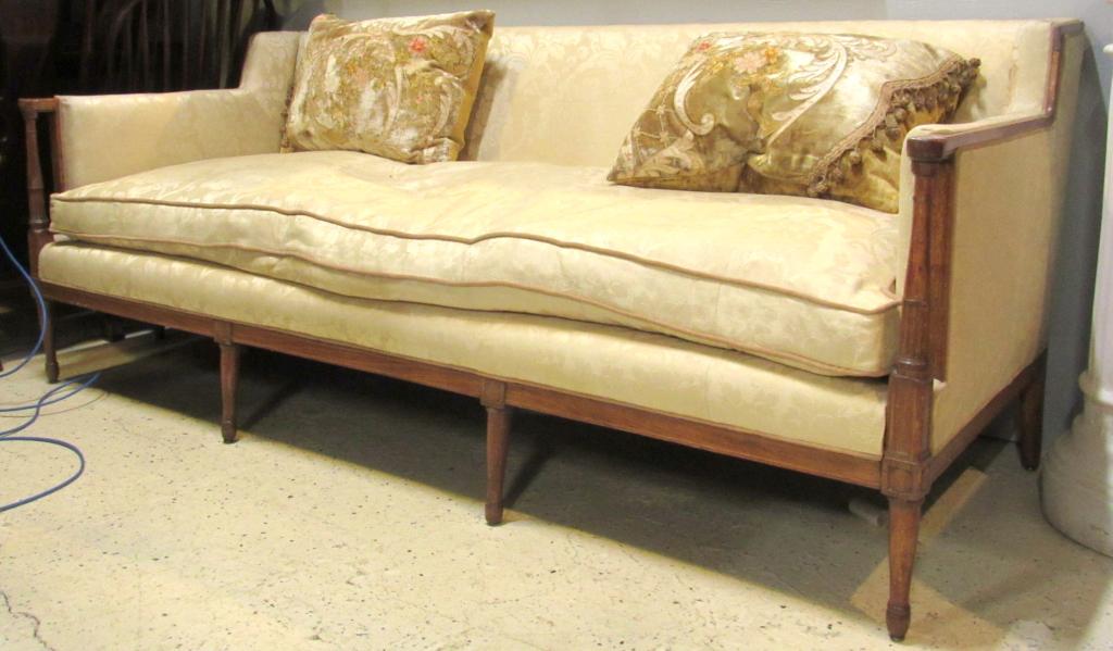 Directoire Style Carved Squared Frame Sofa (1 of 6)