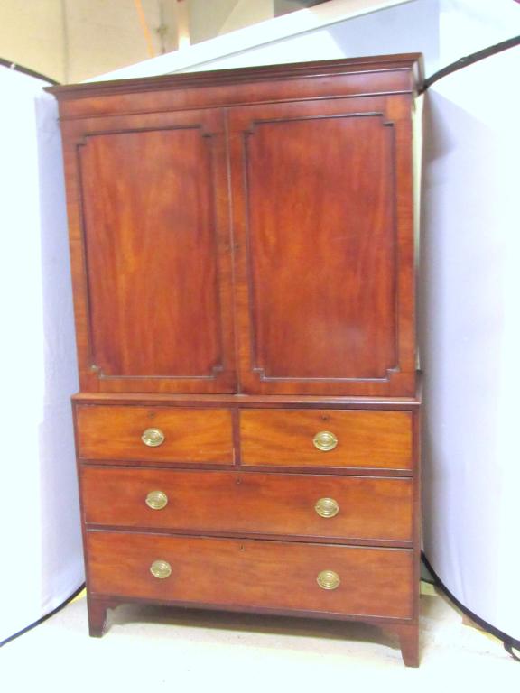 Antique Mahogany Linen Press (1 of 6)