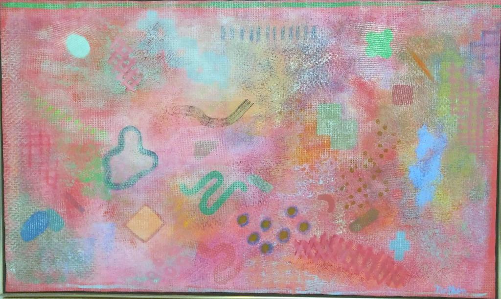 Robert Natkin (American 1930 - 2010) - Oil: Oil on Canvas. # 8 "Faust". Abstract oil on canvas of multiple colors. Signed lower right, titled on verso. 30" X 50" (30.5" X 50.5") (From a Scarsdale NY Estate)