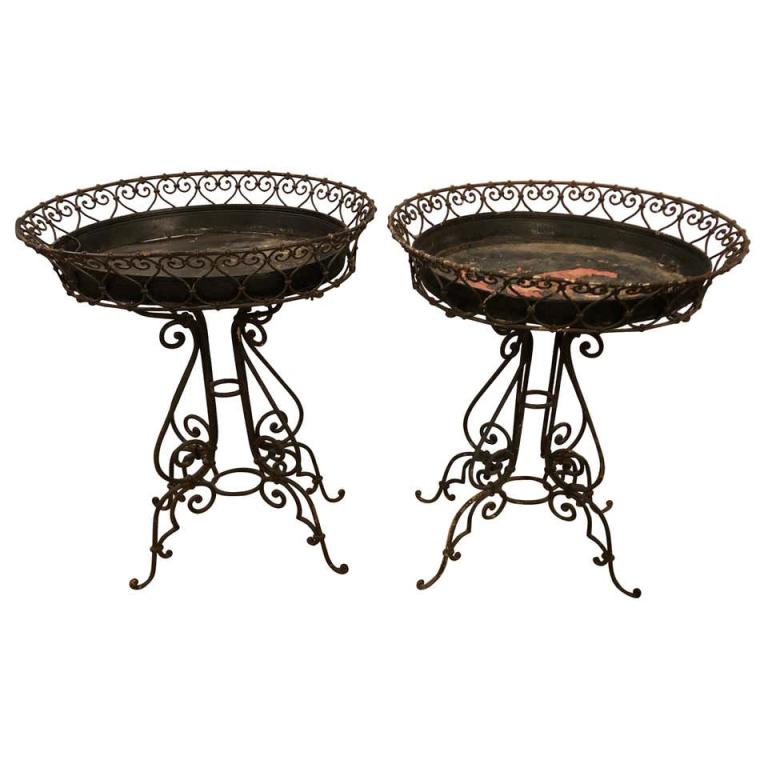 Pair of Wrought Iron Planter Tables (1 of 10)