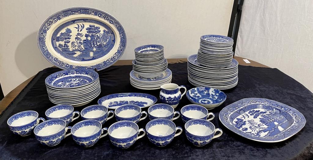 92 Pieces Staffordshire, Wadams & Sens Dinnerware: Assorted dinnerware from England.