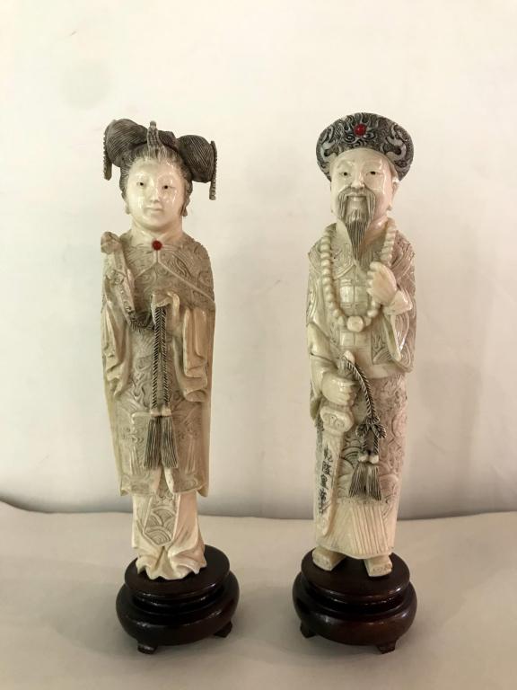 Pair of 19th Century Antique Figurines on Rosewood (1 of 6)