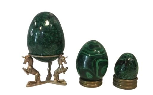 Collection of 3 Marble Eggs on Stands (1 of 8)