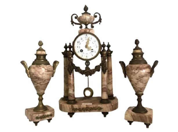 French Marble Mantel Clock & Matching Urns (1 of 12)