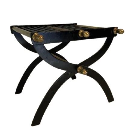 X Bench: X shaped legs. Without cushion. In good condition, some scratches and markings, please see pictures. 13.5" length x 15.2" wide x 13" h